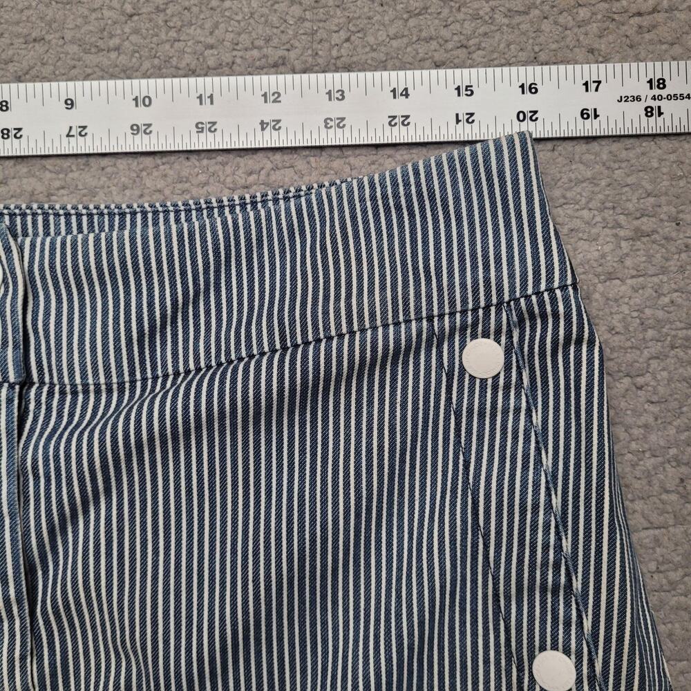 See By Chloe Skirt 8 Blue Denim Mini Railroad Stripe Nautical Preppy Boho Naval - Picture 6 of 8